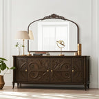 Micasso Large Bronze Vintage Mirror: 40"x 30" French Baroque Antique Mirror - Traditional Ornate Decorative Wall Mounted Arched Mirrors for Wall/Mantel/Entryway/Hallway - Home Decor for Living Room