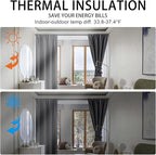 JIUZHEN Blackout Curtains for Bedroom - 60 Inch Wide Thermal Insulated Room Darkening Privacy Soundproof Curtains for Living Room, Set of 2 Panels with Tiebacks, 60 x 63 inches, Dark Grey