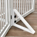 WELLAND Triangle Support Feet Set of 2 for 360 Degree Configurable Gate Collection, Solid Pine Wood, Easy to Install, 2 Pairs of Safety Fence Feet for Freestanding Pet Gates, White (Only Feet)