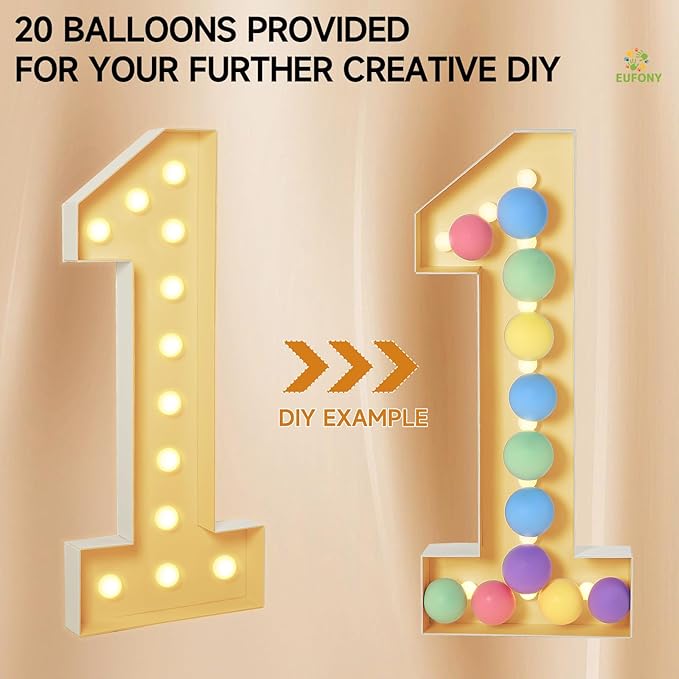 4FT Marquee Numbers, Large Light Up Numbers 0 for 10th 20th 30th Birthday Party Decorations, Giant Light Up Number for 2026 Graduation Prom Decor, 4 Feet Number 0 w/Lights DIY Kit