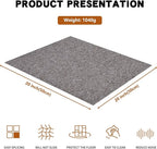 16-Pack 20"x20" Carpet Tiles, Non-Adhesive Soft Padded Floor Squares with Seamless Look for Home, Office, Indoor & Outdoor Use (43 Sq Ft) (J7)