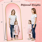 Full Length Mirror, 71" x 28" Arched Full Body Mirror Large Standing Floor Mirrors, Mirrors for Bedroom, Bathroom, Living Room Standing or Wall Leaning, Gold