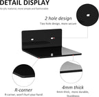 6 Inches Acrylic Small Wall Shelves 2 Pack, Floating Shelf for Wall Mounting, Acrylic Display Ledges for Funko Pop Figures, Home Décor, Living Room, Gaming Room, Plants(6 inch, Black)