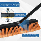 PBHEPJ 24 Inchs Push Broom Outdoor Heavy Duty, Shop Broom with 60" Long Bandle for Cleaning Outdoor or Indoor Tile, Garage, Shop, Deck, Concrete, Wood, Stone, Patio Floor, 2 Pack