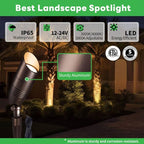 Low Voltage Spot Lights, Outdoor LED Landscape Lighting in Waterproof Aluminum ORB, 3CCT Adjustable Color Temperature for Garden Patio Enhancing Beauty and Security of Home Exterior 10 Pack