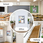 Enclosed Bulletin Board 20x26 Inch Outdoor Notice Board Tamper-Proof Flannel Lockable Display Cases with Aluminum Frame, All Weather Pinboard for Hospital, Restaurant Kitchen, Office