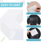 Chinco 50 Pack Clear Adhesive Pockets, Labels for Storage Bins, Plastic Self Adhesive Index Card Holder with Top Open for Organizing Bins Box Drawer(3.1 x 3.9 Inches)