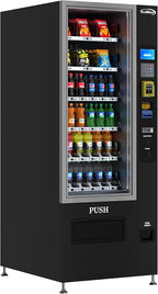 KoolMore Refrigerated Snack Vending Machine with 36 Slots Featuring a Credit Card Reader and Coin/Bill Acceptor in Black (KM-VMR-30-BCR)