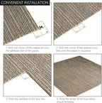 Carpet Tiles 24"x 24" 18PCS Non-Slip Soft Floor Carpet for Office, Bedroom, Living Room, Kitchen, Garage,Easy DIY Installation Seamless Floor Tiles Rug,Beige