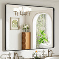44X36 Black Bathroom Mirror for Over Sink, Metal Framed Vanity Mirror Wall Mounted, Rectangle Mirror for Bedroom Living Room Restroom Entryway, Anti-Rust, HD Tempered Glass