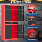 71" Metal Cabinet-Black&Gray Heavy Duty Storage File Cabinet Steel Tool Cabinets with Shelves, Lockable Doors and Drawers- for Garage, Pantry, Warehouse - Assembly Required