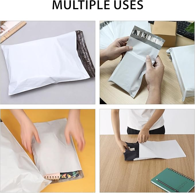 Poly Mailers Bags 4x6 5x7 9x12 10x13 12x15.5 12x16 14.5x19 19x24 24x24 26x26 26x32 Inch Premium Envelopes Shipping Bag, Self-Seal, Waterproof, Privacy Opaque, Mailing Packaging Bags