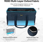 BALEINE Extra Large Utility Tote Bag with Wire Frame for Storage (Blue, 22''x12''x10'')