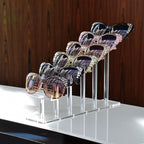 MOOCA 2 Pcs Set, 6 Tier Premium Acrylic Eyeglass Holder Stand, Sunglasses Orgaznizer, Sunglass Holder, Eyeglass Display, Eyewear Rack, Glass Display, 8 in H