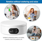 Hoteam Turner Cup Rotating Display Stand for Epoxy Glitter Tumbler Display Turner 360 Degree Tumbler Spinner Automatic Spinning Rotating Platform Mute Photography Turntable (White,16 Pcs)