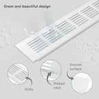 Vent Systems 15.75 x 2.36 (Outer Size) Air Supply Ventilation Grille - White Aluminum Rectangle Intake/Exhaust Door Vent Deflector - HVAC for Home Improvement Floor, Wall Duct Cover