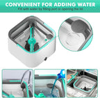 Upgraded Spin Mop and Bucket System Set, Self Separate Clean and Dirty Water, Foldable Square Standing Mop Head with Microfiber Mop Pads, Detachable Bucket (White+Blue, Mop Set with 6PC Pads)
