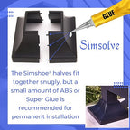 Deck Post Base Cover – Durable, Snap-Together Shoe Base Instantly Transforms Hand & Stair Rail Feet – Porch, Stair & Deck Base Brackets Covers – UV-Resistant ABS Plastic (Black)