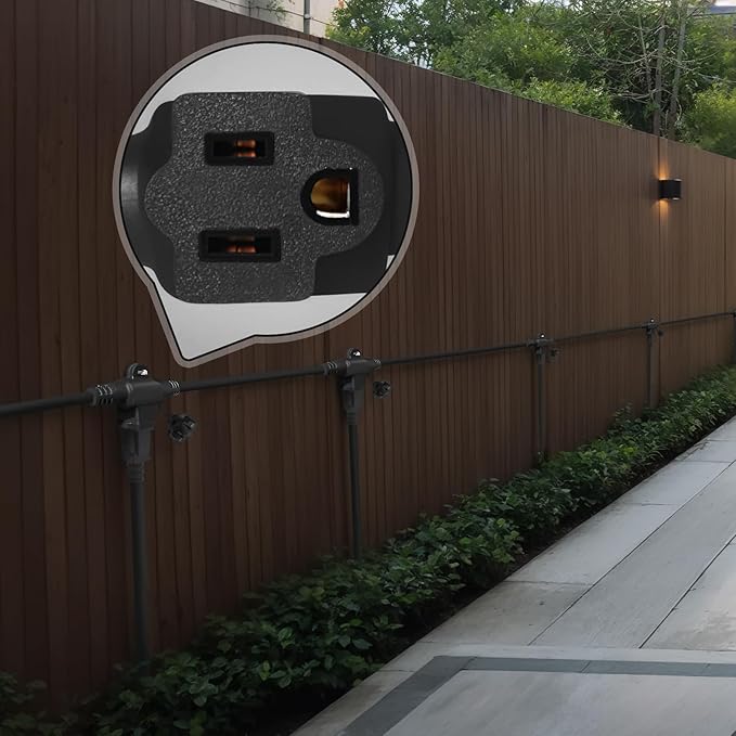 oviitech 25FT Black Outdoor Extension Cord,5 Evenly-Spaced Outlet Plugs,Multiple Outlets with Weatherproof Power Cord.