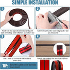Floor Cord Covers for Wires 10FT Cable Hider Wire Cover Self Adhesive Cord Hider Floor for Offices, Homes, Workshops, Warehouses Cable Cavity 0.39" W x 0.27" H