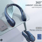 Neck Fan, USB Rechargeable Personal Fan, 4000 mAh Battery Operated, 3 Speeds Adjustable, Faster Cooling, Ultra Quiet, Suitable for Home, Office, Travel, Sports