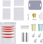 Medical Storage Crash Cart with Wheels - IV Pole, Silent Casters, Drawers with Dividers, Needle Disposal Holder, Trash Bin, O2 Holder, Emergency Mobile Cart for Clinic, Hospital, Nursing Center