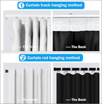 Room Divider Curtains Total Blackout Privacy Curtain Panel Room Thermal Insulated Noise Reduction Curtains for Bedroom Window Living Room Ceiling Track Curtain W 8.3 ft × H 8 ft White