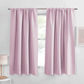 PONY DANCE Bedroom Curtains for Children - 42 x 45 inches Light Pink Window Curtain Drapes Rod Pocket Panels Thermal Insulated Room Darkening for Kitchen Short Length Draperies, Set of 2