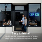40"x 14" Large Flashing Open Sign for Business, Unique Design Super Bright Open Sign with Hanging Installation for Bar Salon Coffee Stores Club Hotel (Blue & Green)