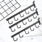 6 Pack Gridwall Waterfall Faceout with 5 Hooks, 16.5 Inch Gridwall Waterfall Hangers, Square Straight Arm Hooks for Wire Grid Retail Clothing Display, Slat Wall Accessories