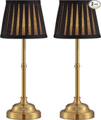 KDG Cordless LED Table Lamp Set of 2, Portables Fabric Shade Desk Lamps, 5000mAh Rechargeable Battery Powered Lighting, Dimmable Light for Dining Room, Bedroom, Bedside,Night Light, Balcony (Black)