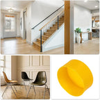 uxcell 4pcs Rubber End Caps 110mm(4.3 Inch) ID Vinyl Round End Cap Cover Screw Thread Protectors Yellow, 50mm Height