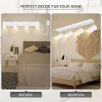 BoostArea LED Track Lighting Ceiling Fixtures, White 4-Light Plug in Track Lights for Kitchen, 4 Way Ceiling Spotlight, 15 FT Cord,Flexibly Rotatable Wall Mount Light Head for Bedroom Hallway