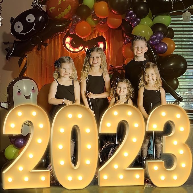 4FT Large Light Up Numbers, Marquee Numbers 2 for 21st Birthday Decorations for Boy Girl, Giant Light Up Numbers for Party Anniversary, Big Marquee Letters Pre-Cut Mosaic Numbers for Balloons