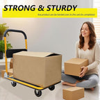Foldable Push Cart Dolly - 330lb Capacity Moving Cart, Heavy Duty Platform Truck with 360 Degree Swivel Wheels & Easy Storage