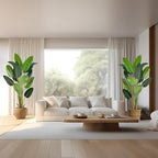 Artificial Bird of Paradise Plant 6Ft Fake Tropical Palm Tree with 13Trunks Faux Banana Leaf Trees in Pot for Home Indoor Outdoor Office Modern Decor Housewarming Gift（2Pcs）
