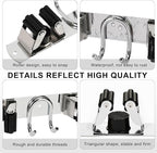 Mop Broom Holder Wall Mount, Silver Stainless Steel Tool Storage Organizer for Kitchen Garden Garage Laundry Room Bathroom and RV with 4 Slots 6 Hooks