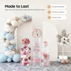 3 Pcs Wedding Cylinder Stands, Clear Acrylic Round Pedestal Stand, Floor Standing Clear Cylinder Stands for Wedding Birthday Party 23.6'', 29.5'', 35.4'' H