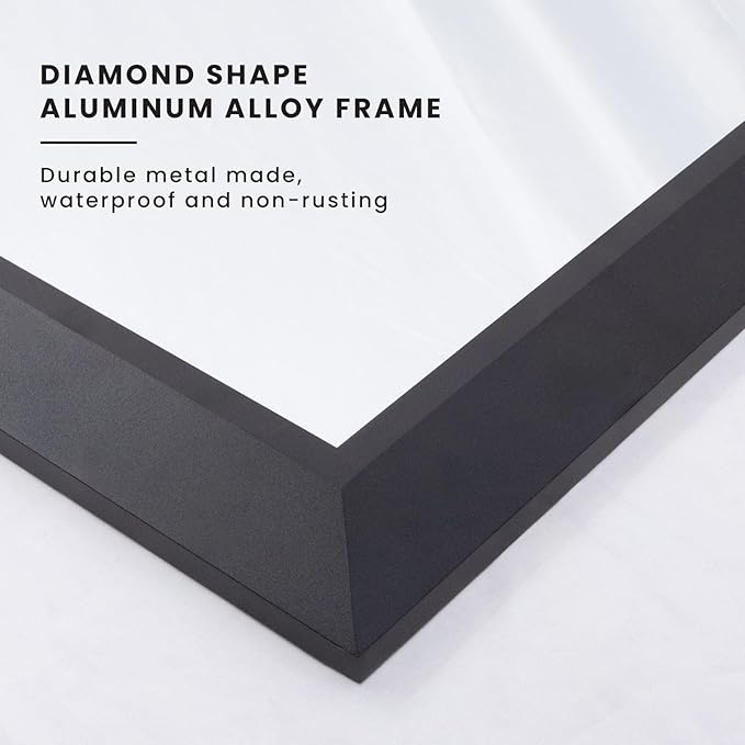 Amorho Bathroom Mirror Black, 60 X30 Inch Thick Metal Framed Wall Mirrors for Over 2 Sinks, Bedroom, Living Room, Entryway, Large Rectangle Wall-Mounted Mirrors.