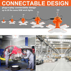 60w LED Temporary Work Light,9000Lm 5000K Super Bright Construction Lights 4 Adjustable Light Panels,Led Work Light IP67 Dust Waterproof with Hook Portable Linkable for Job Site Garage Lighting