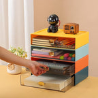Spacious Desktop Storage Box, 1 Large Storage Drawer, Stackable Office Desk Drawer Organizer and Accessories, Printer Paper Organizer, Cyan Plastic Drawers for Workspace & Home