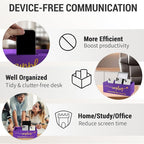 Bamboo Wood Phone Box – Unplug from Phones, Tablets, and Electronics for Study, Meetings, and Family Time, Phone Holder Organizer with Charging Holes, Farmhouse Style, Holds Up to 18 Phones-Purple