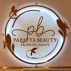 Custom LED Logo Sign, Round Acrylic Custom Logo for Business, Personalized Backlit Illuminated Logo Neon Sign with Metal for Wall Decor, Beauty Salon, Nail Hair Studio, Office, Boutique, Outdoor