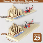 12 Inch Deep Floating Shelves for Wall 2 Pack Floating Shelfs Large Storage Space Wall Decor Display Shelf for Bathroom Living Room Bedroom Kitchen 30" W x 12" D x 1.2" H Natural Wood