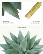 Velener Artificial Outdoor Blue Agave Plant - Small Size UV Resistant Fake Agave Plants for Indoor and Outdoor Decor(28 Inch)-2 Pack