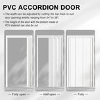 24"-36" x 80" Accordion Doors Interior - Vinyl PVC Bifold Accordion Closet Doors, Includes Door & Mounting Hardware, Handle, Temporary Folding Door for Doorway Pantry Laundry, Oak