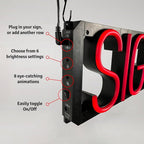 SpellBrite Custom Signs for Business | Custom Neon Sign Look, LED Light Source | Changeable 6.3" LED Letters (1 row, 5 characters)