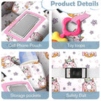 Shopping Cart Cover for Baby 2-in-1 High Chair Cover with Safety Harness Multifunctional Pink Unicorn Donuts Cart Covers for Babies Soft Padded Grocery Cart Cover for Baby Boy Girl