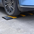 6' Ft 72" Inch Heavy Rubber Speed Bump Hump, 1-Piece Integrated Cable Cover Ramp, Installation Parts Included, Road Safety Bumps for Garage Parking Lot, Speed Control (72" Speed Bump x 1Pc)