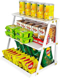 CozyNova 3 tier candy display - Snack holder with snack holder - Multi-functional counter snack and chip holder for stores - Cupcake display stand (White)